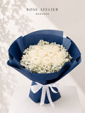 Fresh White Rose Bouquet (10 Stems)