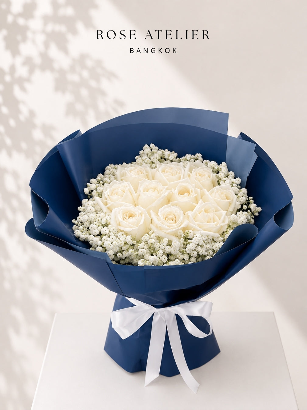 Fresh White Rose Bouquet (10 Stems)
