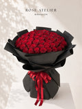 Fresh Red Rose Bouquet (99 Stems) — Black Edition