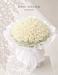 Fresh White Rose Bouquet (99 Stems)