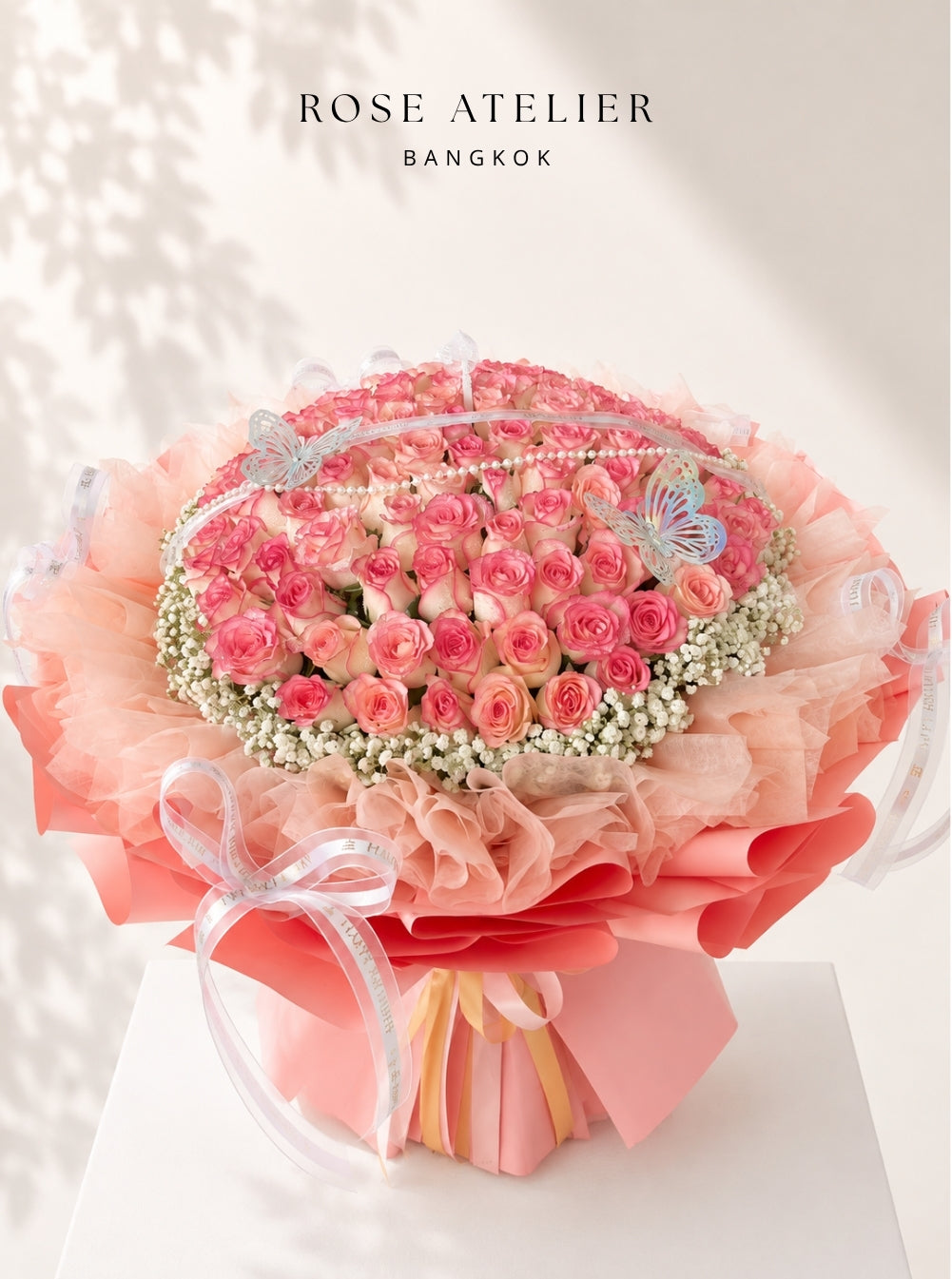 Fresh Pink Blush Rose Bouquet (99 Stems)