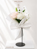 White Bow Mini Bouquet