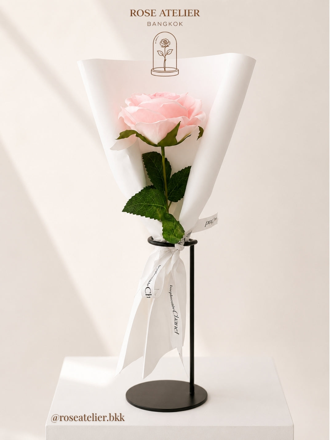 Single Pink Rose Bouquet
