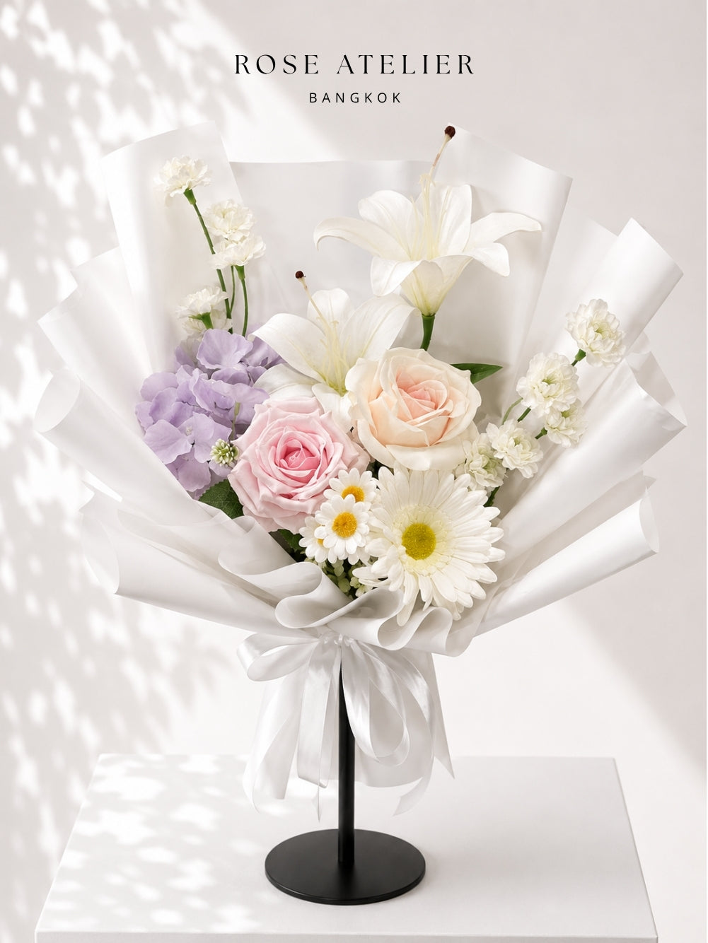 White Serenity – Blush & White Artificial Flower Bouquet