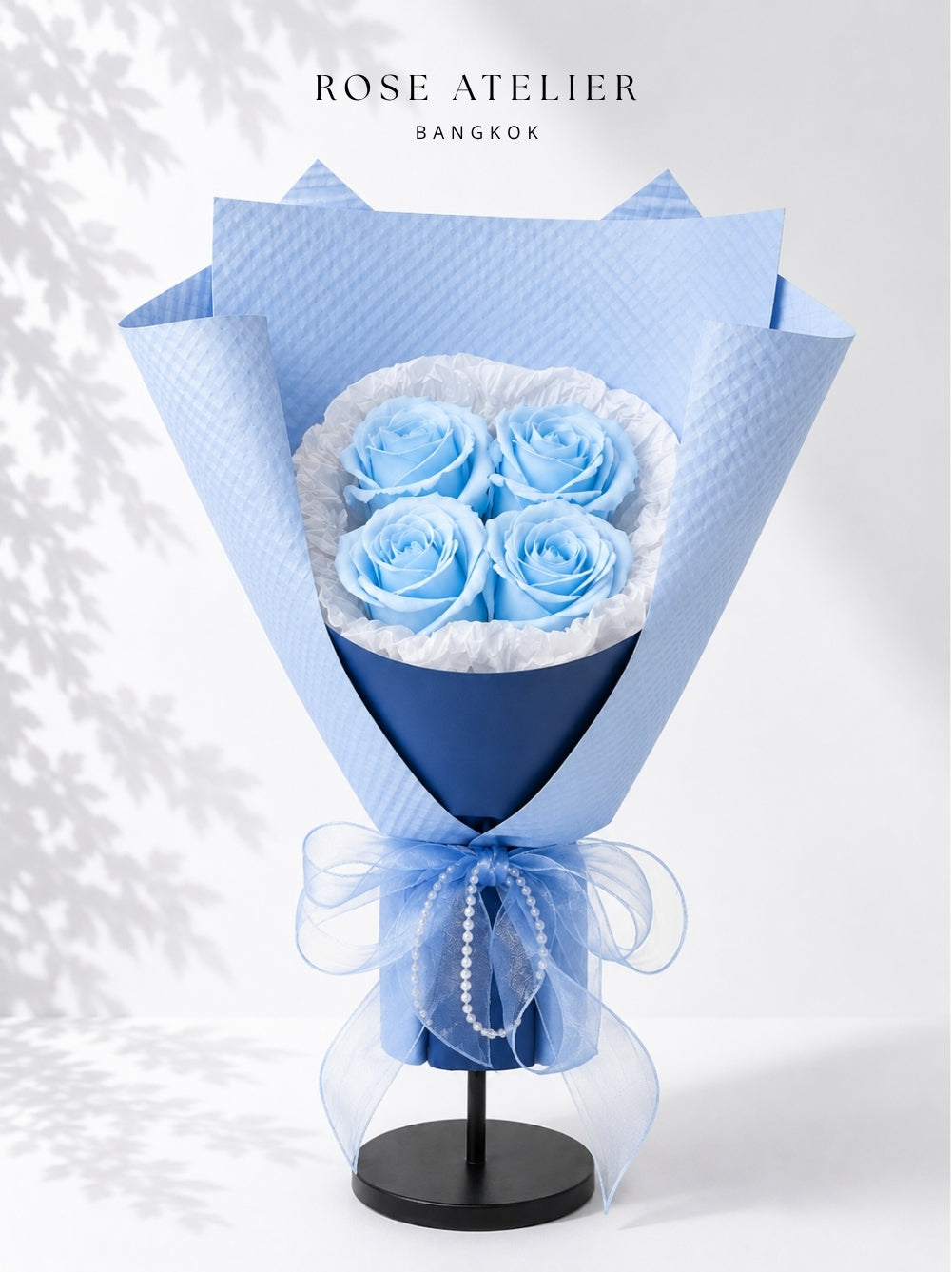 Blue Soap Rose Bouquet (4 Stems)