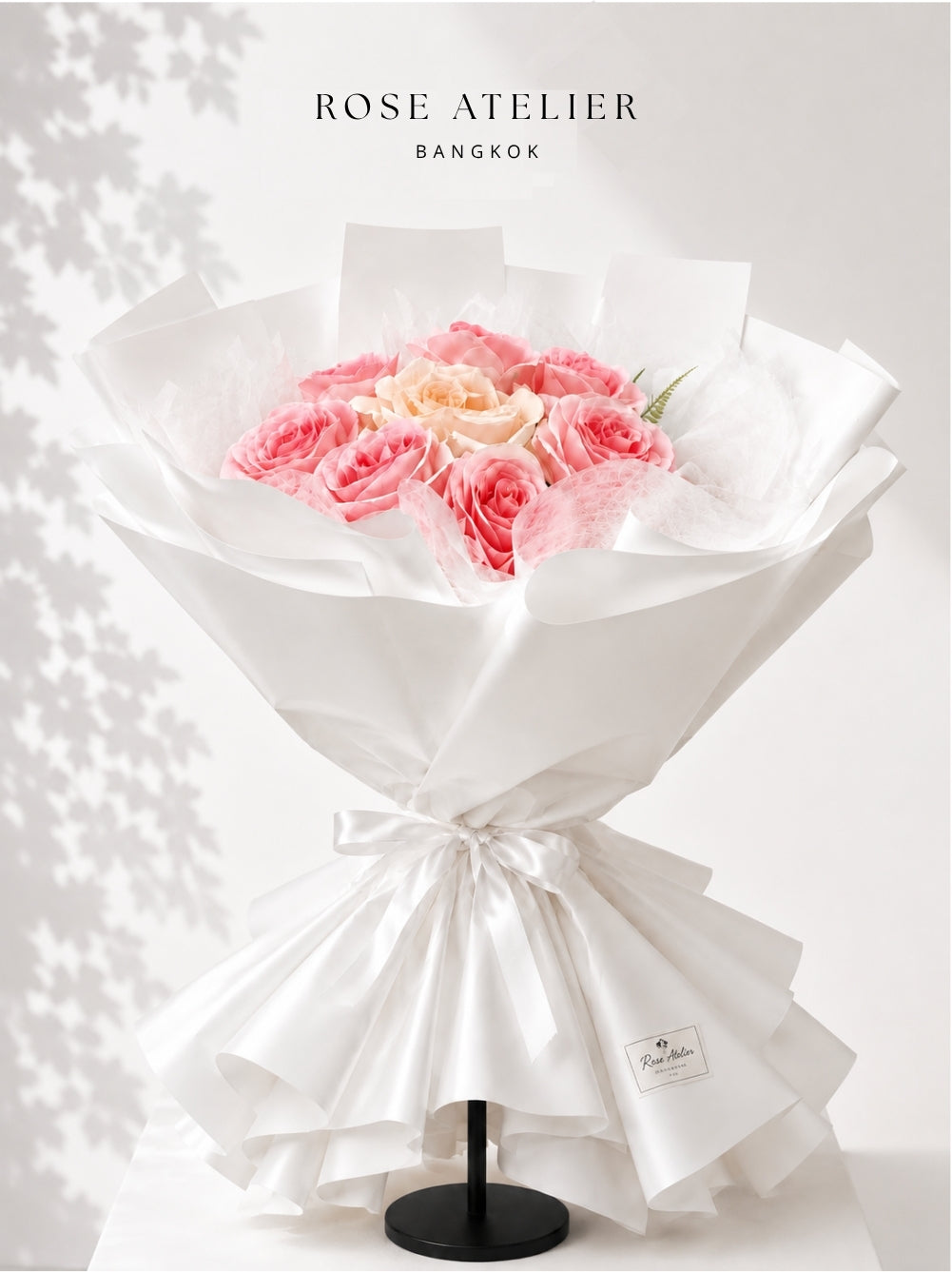 Pink Bloom – Artificial Pink & Cream Rose Bouquet