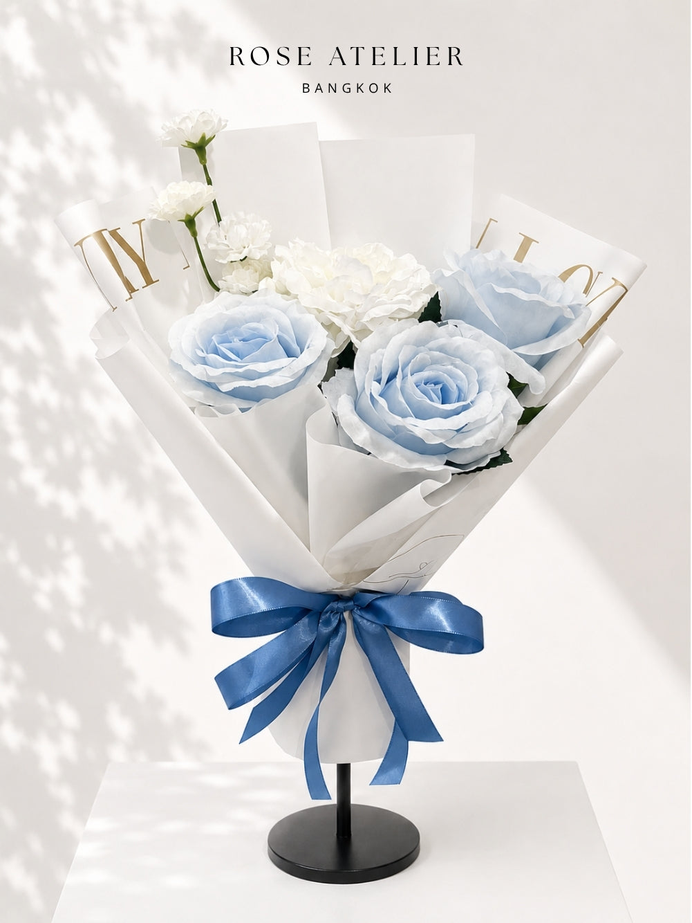 Blue Reverie – 3 Blue Artificial Rose Bouquet