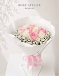 Pink & White Rose Bouquet (10 Stems)